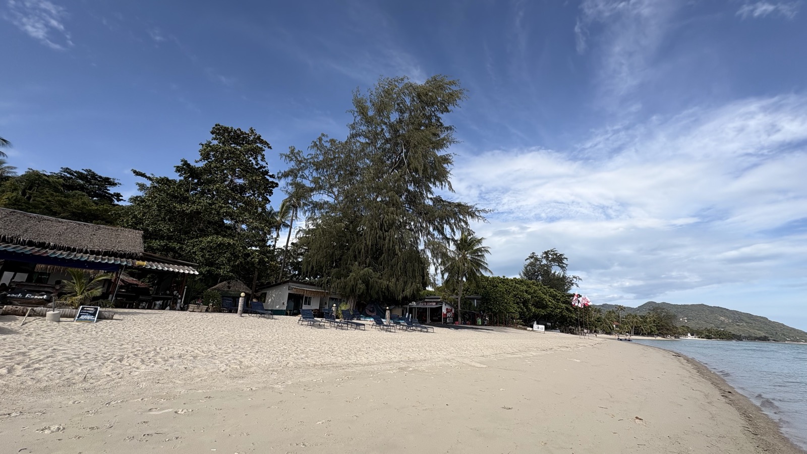 The beach at The Relax Resort, on Ban Tai Beach, Koh Phangan.